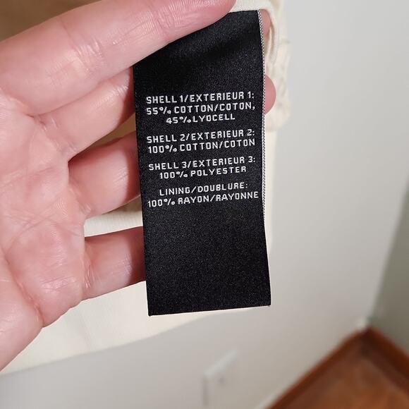 7 FOR ALL MANKIND Ivory Jacket with Eyelet Sleeves, Size Medium - Picture 13 of 14